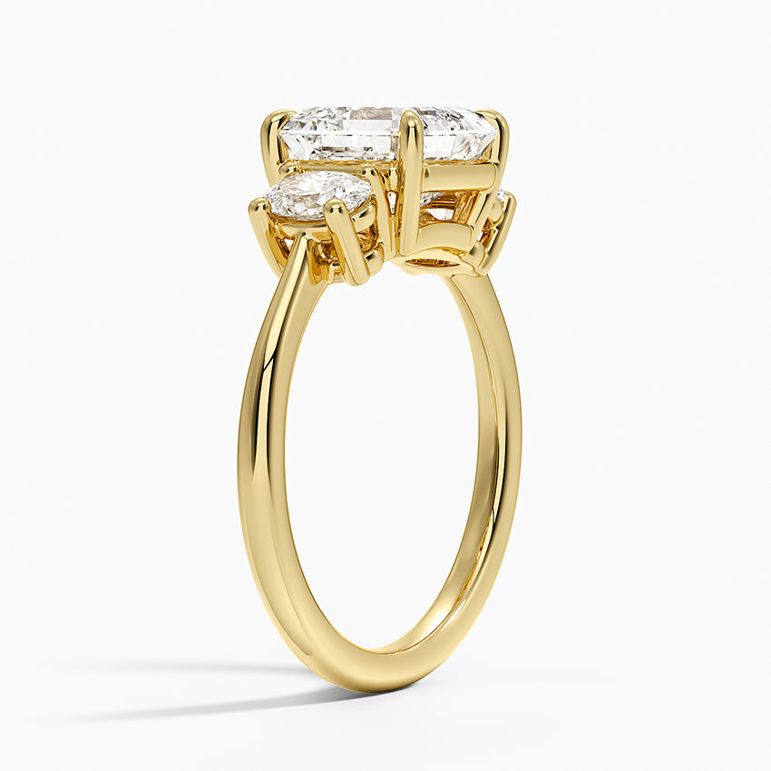 Oval-Cut Three Stone Diamond Ring (1/2 ct. tw.) - Asscher Cut Center Stone