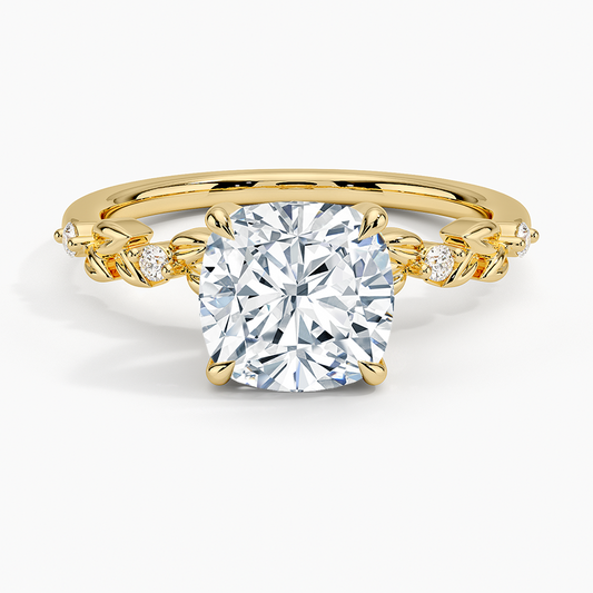 Briar Diamond Ring - Cushion Cut Center Stone