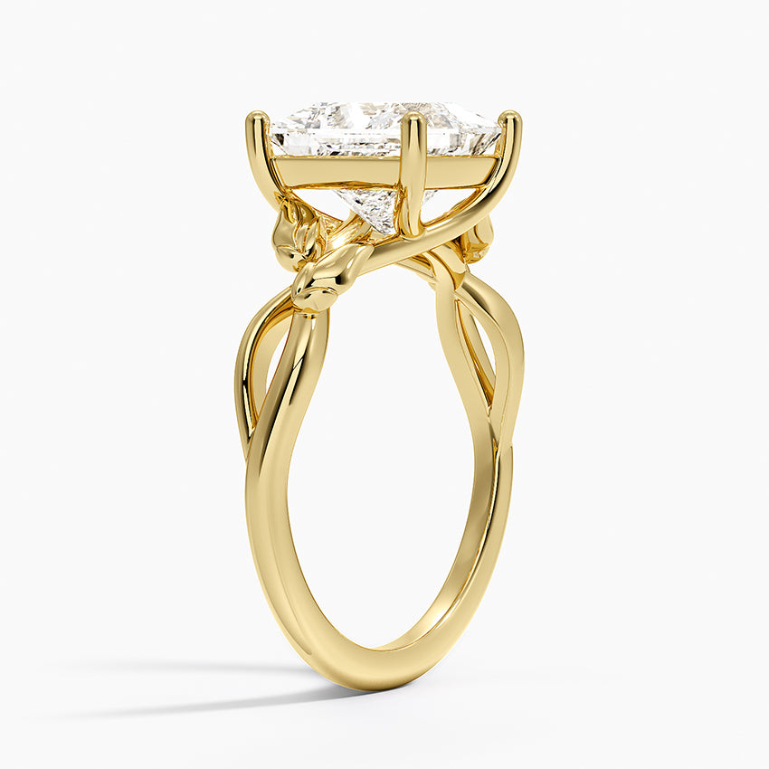 Budding Willow Solitaire Ring - Princess Cut Center Stone