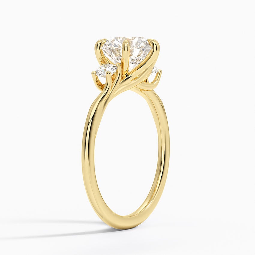 Delilah Three Stone Diamond Ring - Round Center Stone