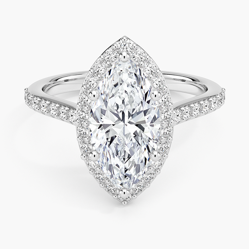 Halo Diamond Ring with Side Stones (1/3 ct. tw.) - Marquise Center Stone