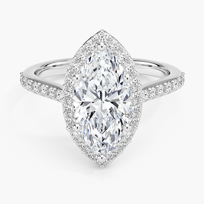 Halo Diamond Ring with Side Stones (1/3 ct. tw.) - Marquise Center Stone