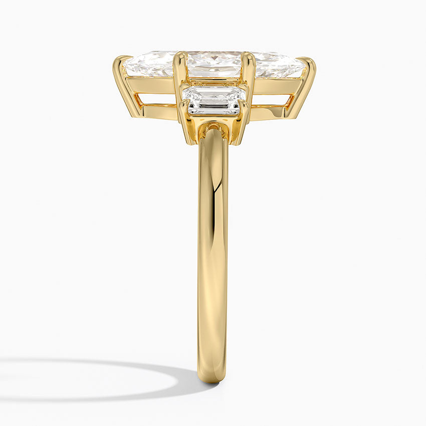 Rhiannon Emerald Cut Three Stone Diamond Ring (1/2 ct. tw.) - Marquise Center Stone