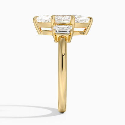 Rhiannon Emerald Cut Three Stone Diamond Ring (1/2 ct. tw.) - Marquise Center Stone