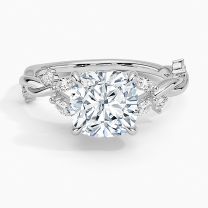 Azalea Twist Diamond Ring - Cushion Cut Center Stone
