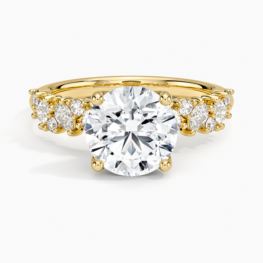 Olivetta Diamond Ring - Round Cut Center Stone