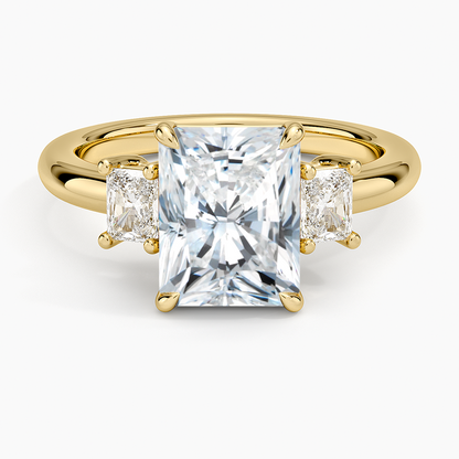 Helena Radiant-Cut Three Stone Diamond Ring (3/8 ct. tw.) - Radiant Cut Center Stone