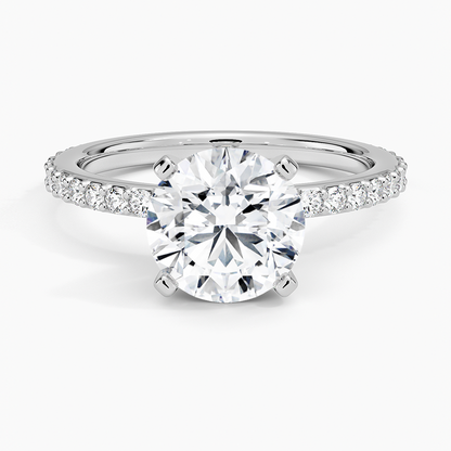 Petite Shared Prong Three-Quarter Coverage Diamond Ring (1/3 ct. tw.) - Round Center Stone