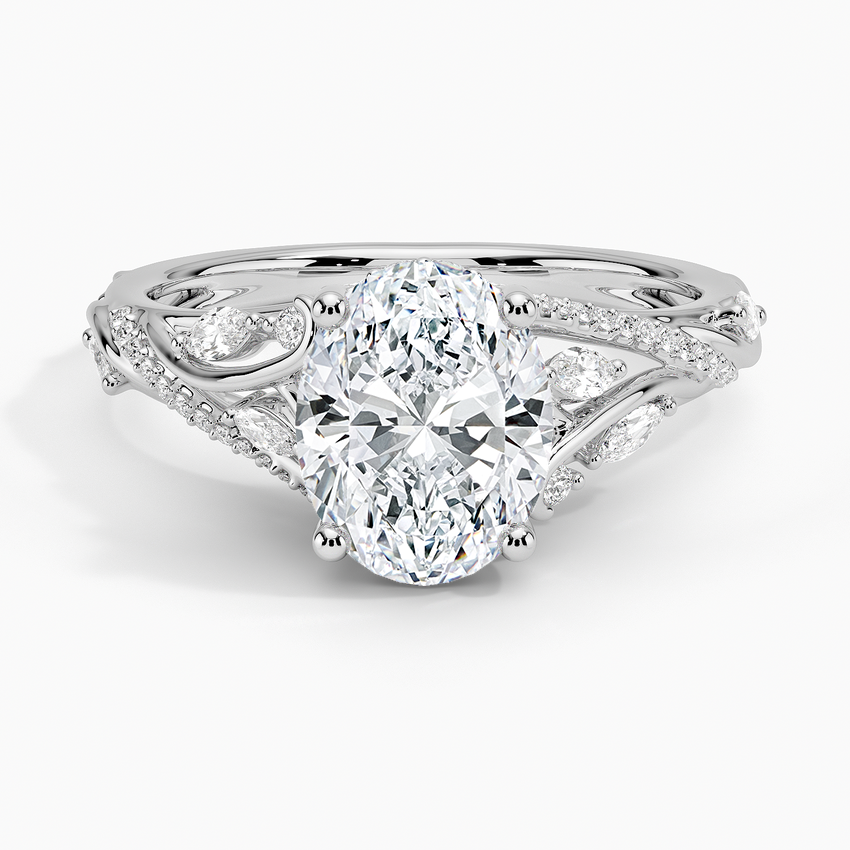 Begonia Vine Diamond Ring (1/2 ct. tw.) - Oval Center Stone
