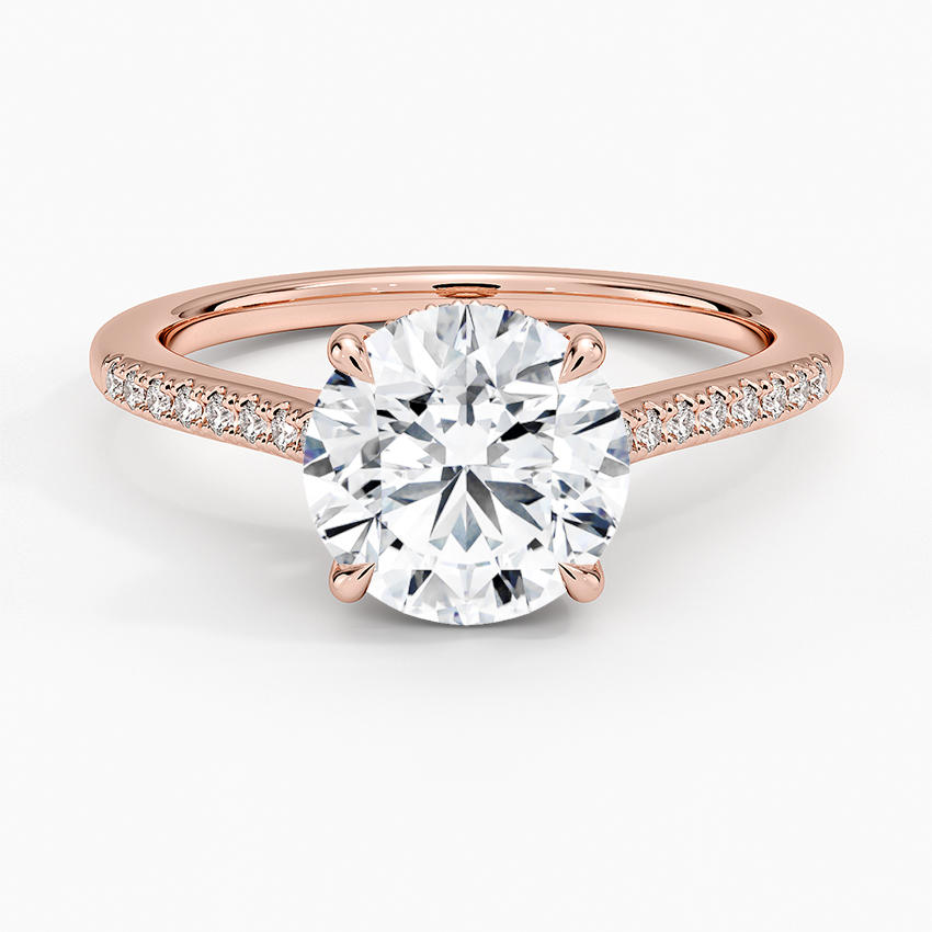 Lissome Half Coverage Diamond Ring - Round Center Stone