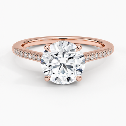 Lissome Half Coverage Diamond Ring - Round Center Stone