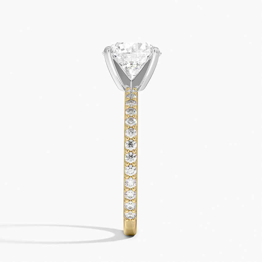 Petite Shared Prong Three-Quarter Coverage Diamond Ring (1/3 ct. tw.) - Round Center Stone