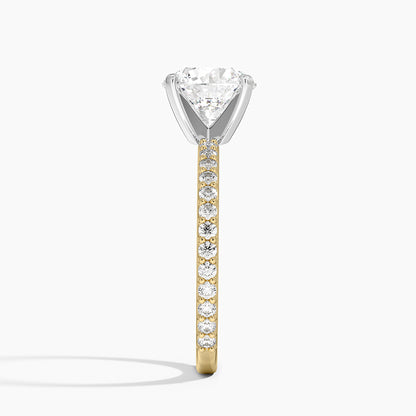 Petite Shared Prong Three-Quarter Coverage Diamond Ring (1/3 ct. tw.) - Round Center Stone