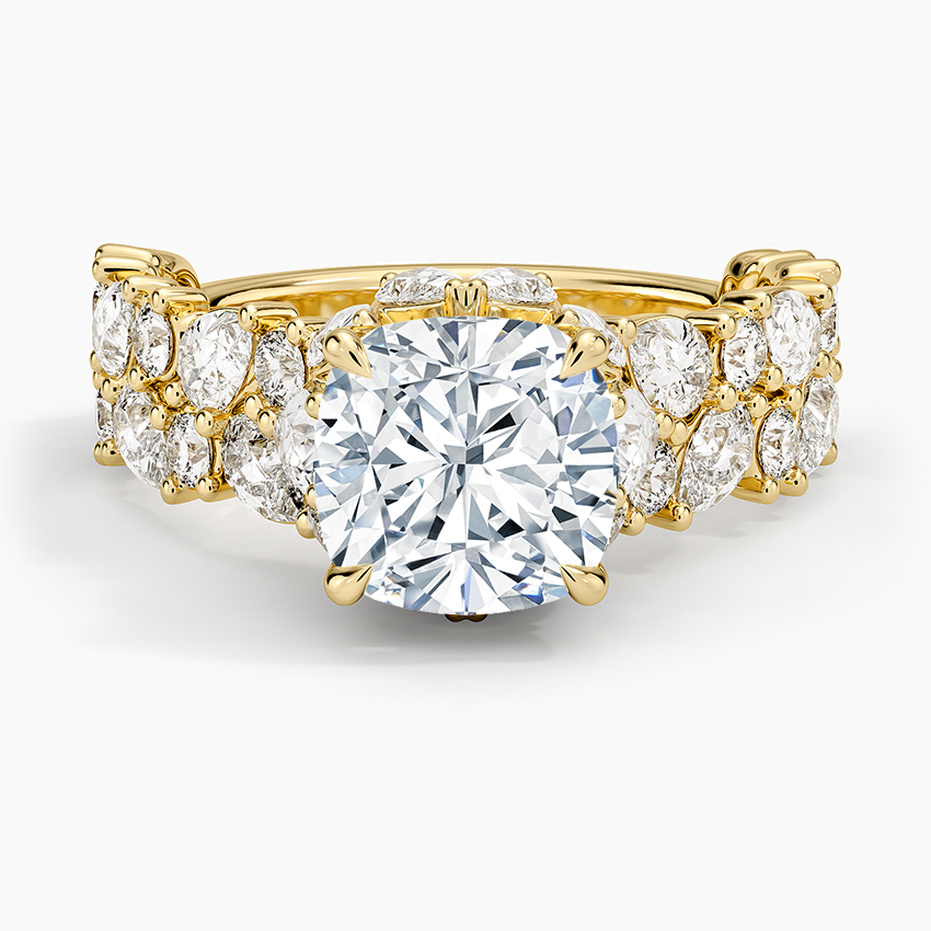 Olivetta Double Row Diamond Ring (2 1/2 ct. tw.) - Cushion Cut Center Stone