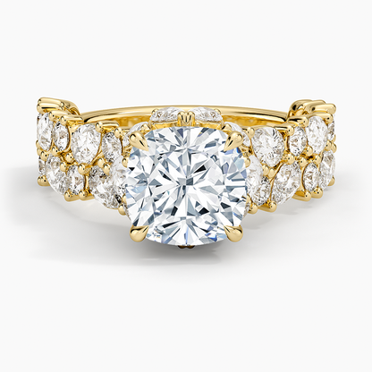 Olivetta Double Row Diamond Ring (2 1/2 ct. tw.) - Cushion Cut Center Stone