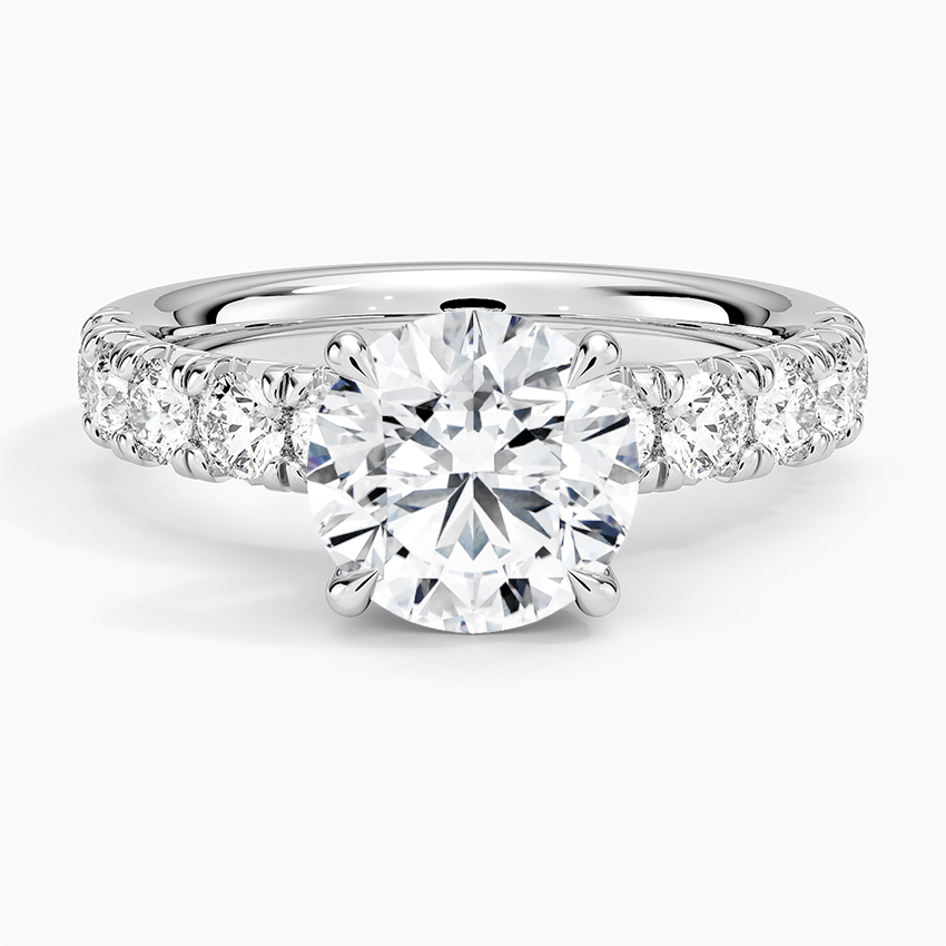 Ellora Half Coverage Diamond Ring - Round Center Stone