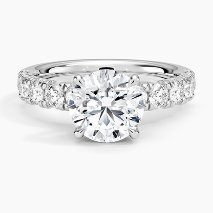 Ellora Half Coverage Diamond Ring - Round Center Stone