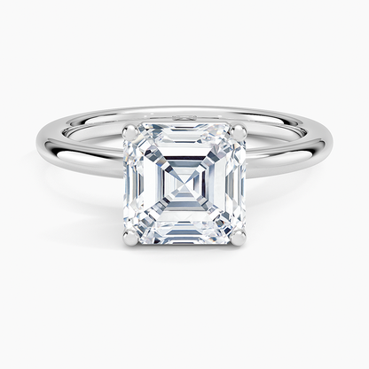 Sydney Perfect Fit 2mm Solitaire Ring - Asscher Cut Center Stone