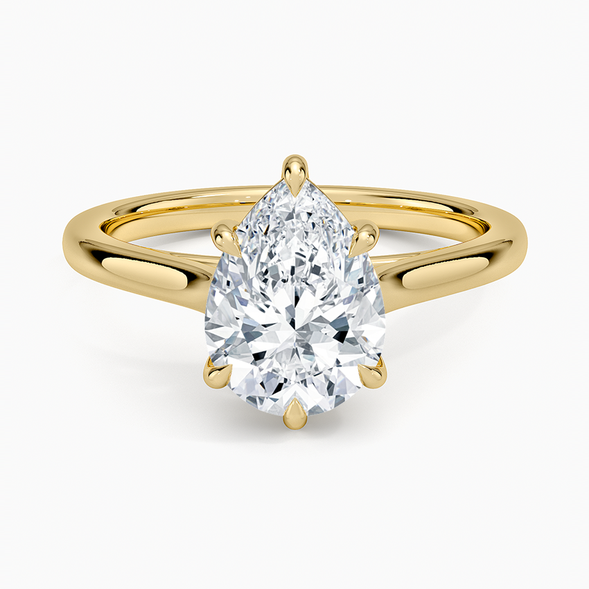 2mm Provence Solitaire Ring - Pear Center Stone