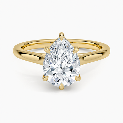 2mm Provence Solitaire Ring - Pear Center Stone
