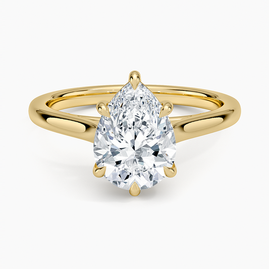 2mm Provence Solitaire Ring - Pear Center Stone