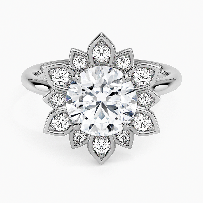 Fiore Halo Diamond Ring (1/4 ct. tw.) - Round Center Stone