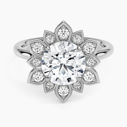 Fiore Halo Diamond Ring (1/4 ct. tw.) - Round Center Stone