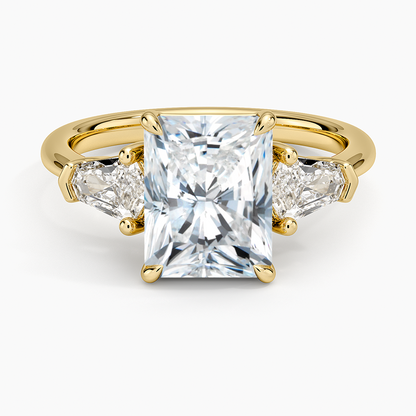 Shield Cut Three Stone Diamond Ring (1/2 ct. tw.) - Radiant Cut Center Stone