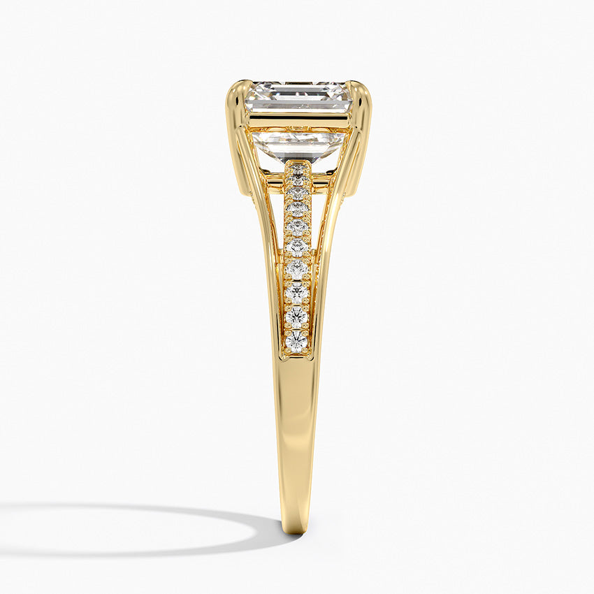 Tressa Split Shank Diamond Ring - Asscher Cut Center Stone