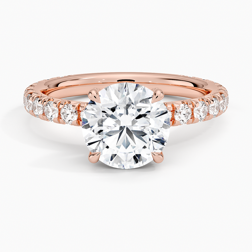 Olympia Three-Quarter Coverage Diamond Ring - Round Center Stone