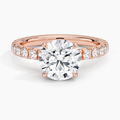 Olympia Three-Quarter Coverage Diamond Ring - Round Center Stone