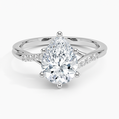 Chamise Hidden Halo Diamond Ring - Pear Center Stone
