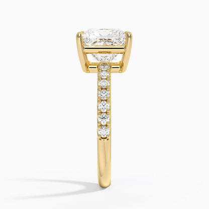 Dara Low-Profile Diamond Ring - Princess Cut Center Stone