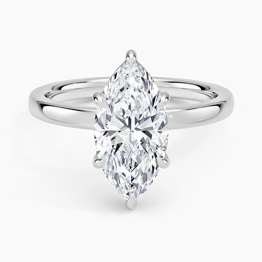 Fairmined Perfect Fit Solitaire 2mm Ring - Marquise Center Stone