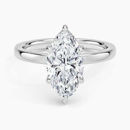 Fairmined Perfect Fit Solitaire 2mm Ring - Marquise Center Stone