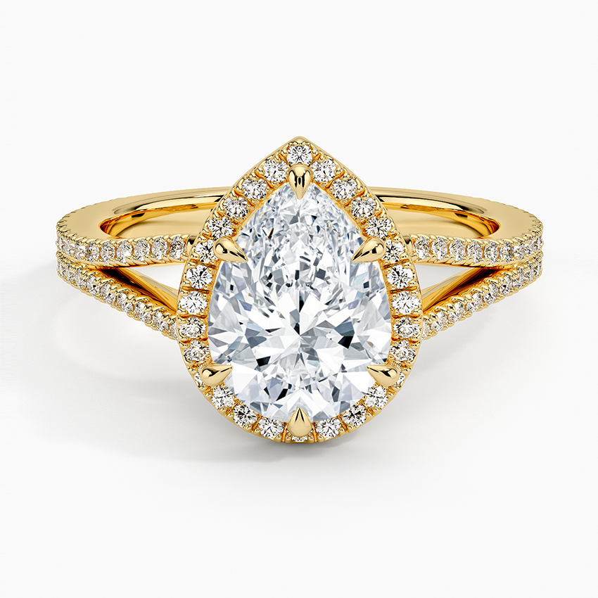 Fortuna Halo Diamond Ring (1/2 ct. tw.) - Pear Center Stone
