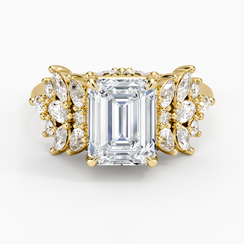 Grand Nadia Diamond Ring - Emerald Cut Center Stone
