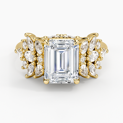 Grand Nadia Diamond Ring - Emerald Cut Center Stone