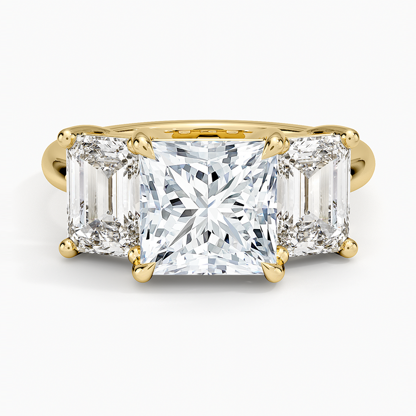 Luxe Rhiannon Three Stone Diamond Ring (1 1/10 ct. tw.) - Princess Cut Center Stone