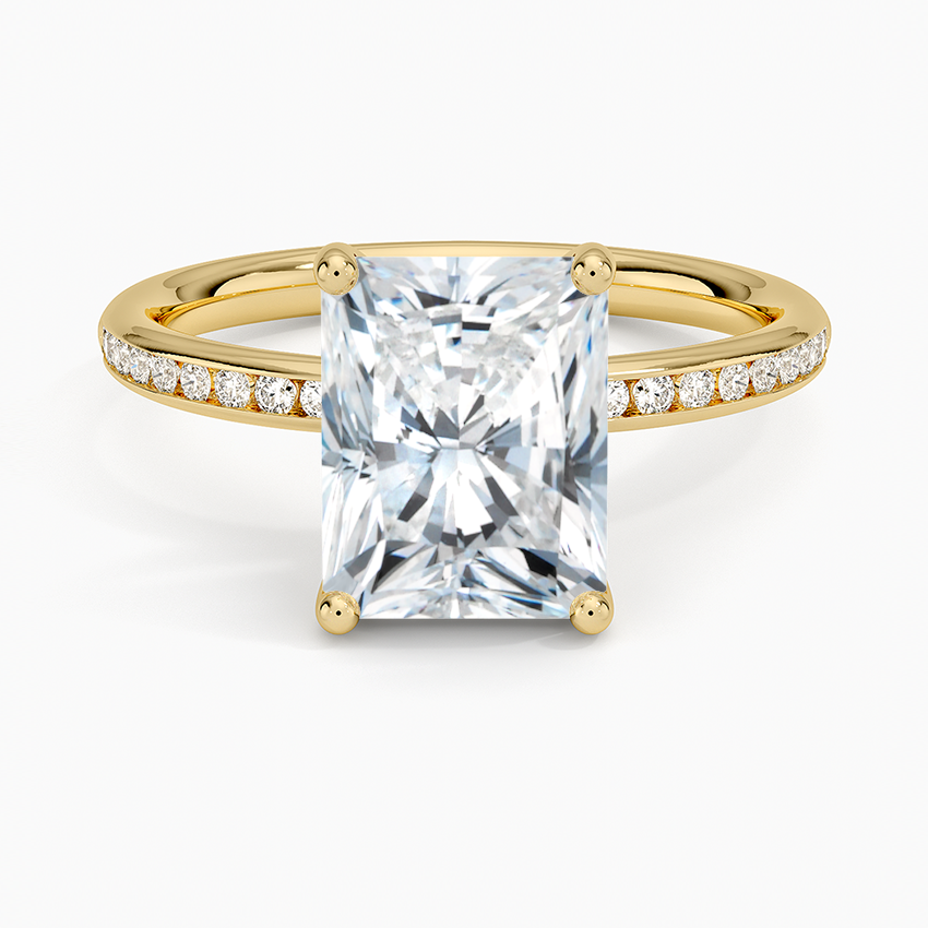 Tabitha Channel Set Diamond Ring - Radiant Cut Center Stone