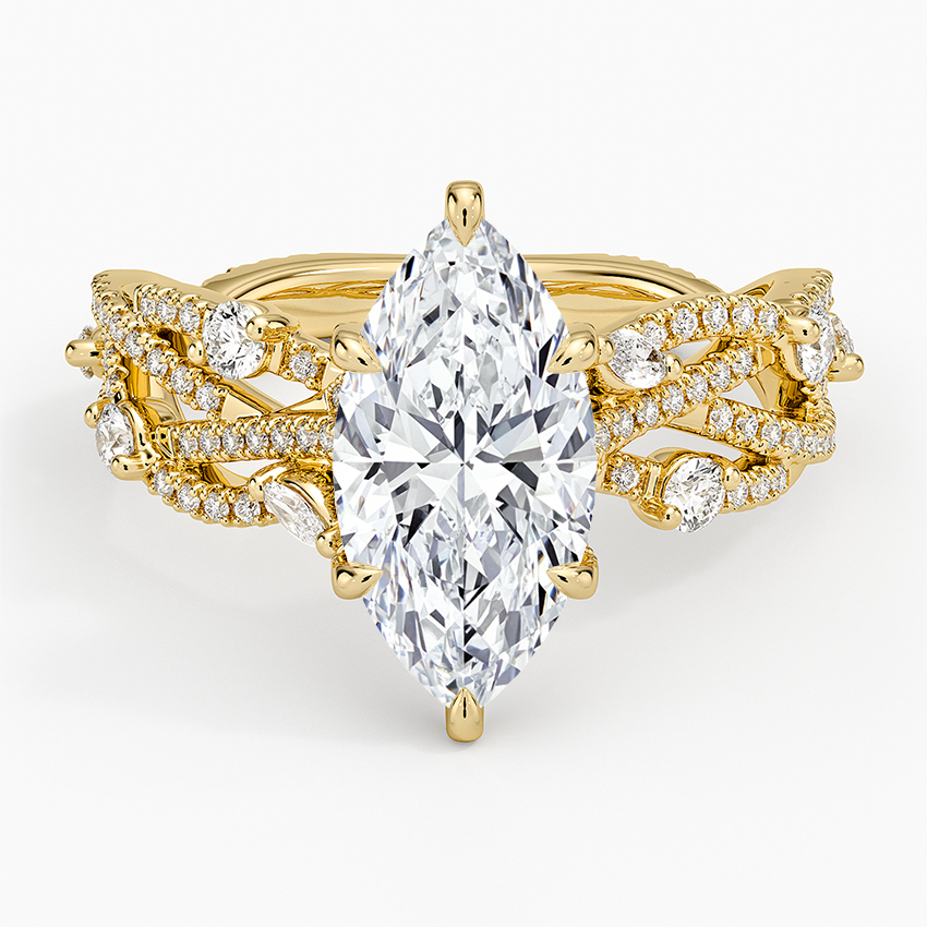 Grand Secret Garden Diamond Ring - Marquise Center Stone