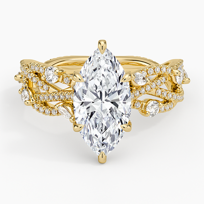 Grand Secret Garden Diamond Ring - Marquise Center Stone