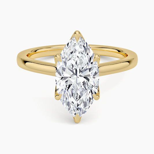 Elodie Cathedral Solitaire Ring - Marquise Center Stone