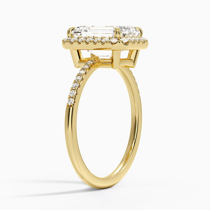 Cambria Halo Diamond Ring - Emerald Cut Center Stone