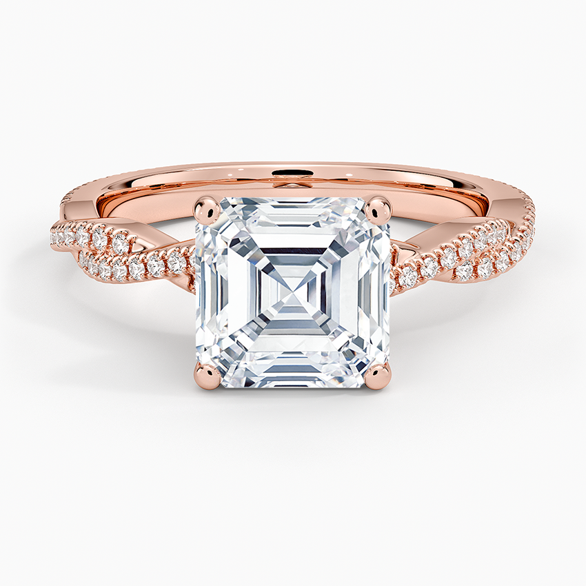 Petite Luxe Twisted Vine Diamond Ring (1/4 ct. tw.) - Asscher Cut Center Stone