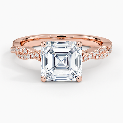 Petite Luxe Twisted Vine Diamond Ring (1/4 ct. tw.) - Asscher Cut Center Stone