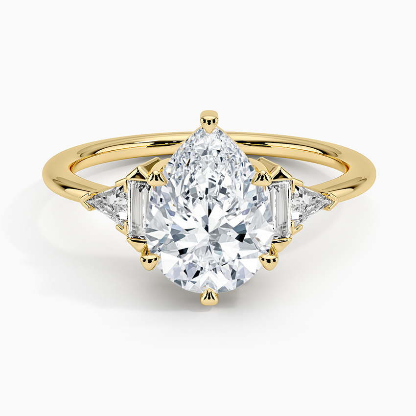Edie Art Deco Diamond Ring (1/4 ct. tw.) - Pear Center Stone
