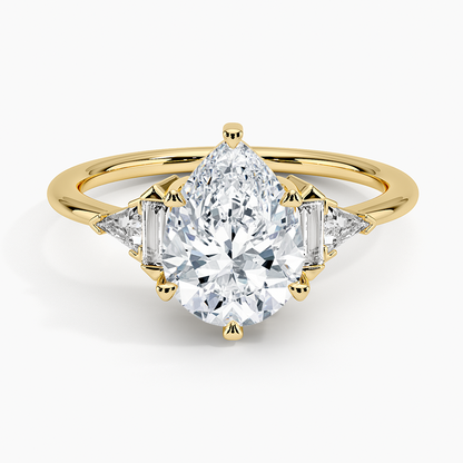Edie Art Deco Diamond Ring (1/4 ct. tw.) - Pear Center Stone