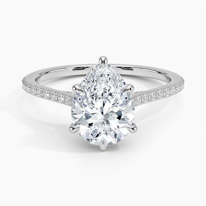 Luxe Dawn Diamond Ring - Pear Center Stone