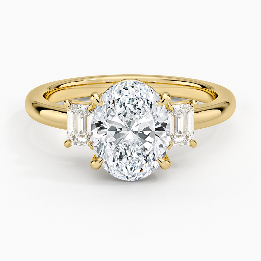 Petite Rhiannon Three Stone Diamond Ring (1/4 ct. tw.) - Oval Cut Center Stone